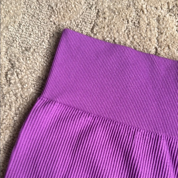 Purple Women's Ribbed Shorts - Picture 4 of 7